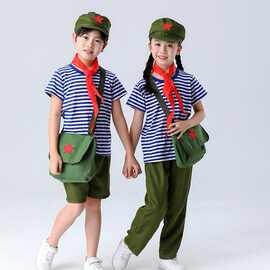 儿童学习雷锋好榜样演出服小红军红星闪闪舞蹈服幼儿红歌合唱团服