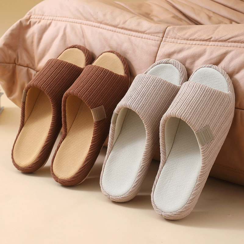 Номера холодные хлопчатобумажные и льняные тапочки женские весенние летние дома нескользящие мягкие подошвы, чтобы поглотить пот ткани, не вонючие ноги