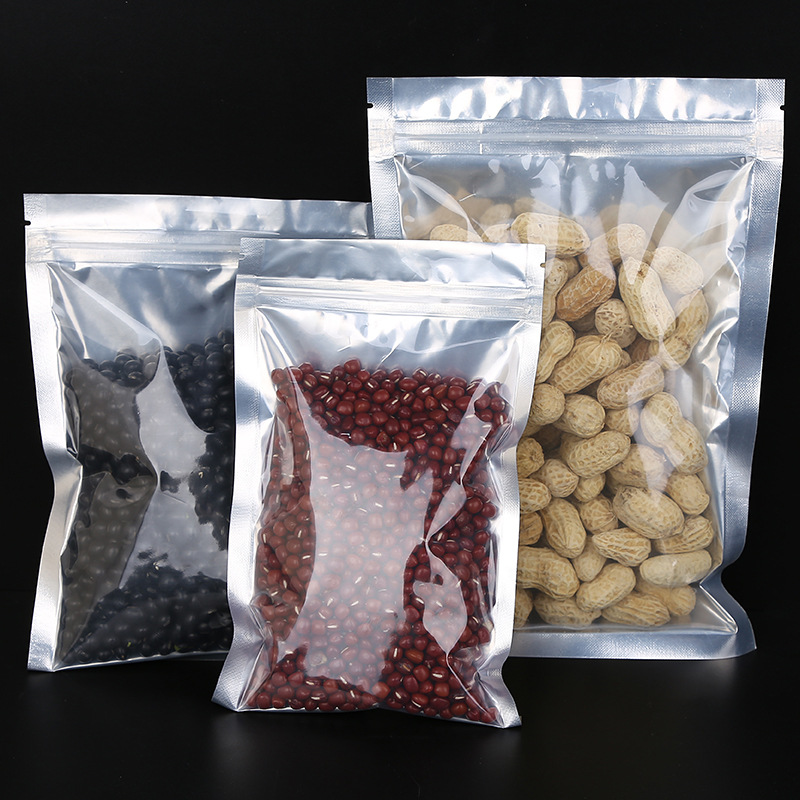 纯铝阴阳自封袋 半透明食品铝箔密封袋 配件数据线干果糖果包装袋