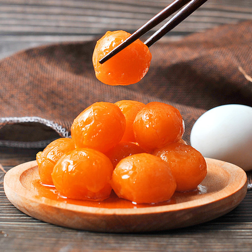 Golden Flower Salt Egg Yolk 100 pc Red Heart Salt Duck Egg Yolk for Baking Mooncakes and Zongzi