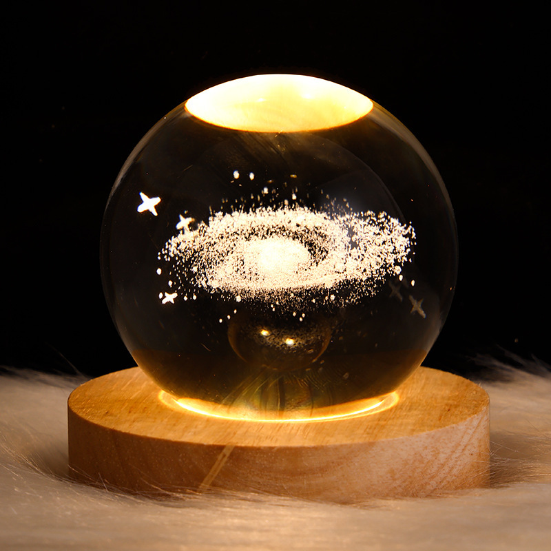 Cielo stellato Personalità creativa Pianeta Luna Sfera di cristallo Piccola luce notturna Proiezione Atmosfera Lampada da tavolo Regalo creativo_voghion.com