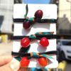 Korean Edition Refinement ins Cherry Tousheng Hair rope Flower Leather sheath Hairpin children Elastic Headdress Jewelry