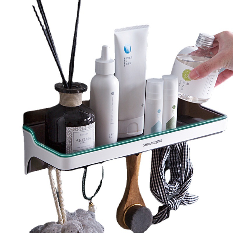 Estante de almacenamiento de baño sin perforaciones inodoro montado en la pared estante de almacenamiento de gancho multifuncional