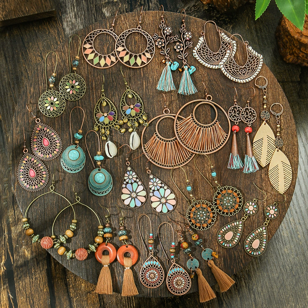 Богемный стиль ретро моды длинные персонализированные серьги