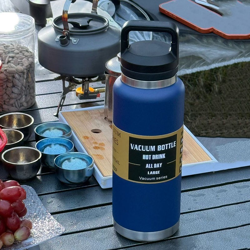 Transfronterizos de alta capacidad de viaje de 1100ml hervidor de agua 304 acero inoxidable doble taza de vacío hervidor de agua portátil al aire libre