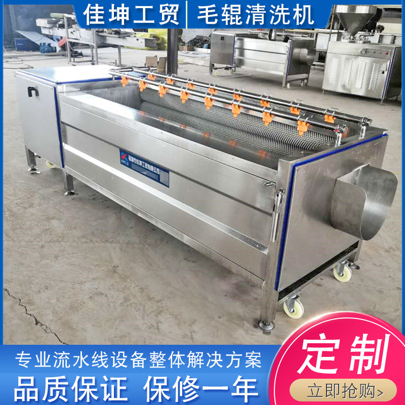 莲藕清洗去皮机 根茎类果蔬去皮清洗机 不锈钢毛棍清洗机