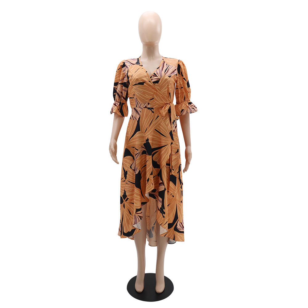 Women's Regular Dress Elegant V Neck Half Sleeve Printing Midi Dress Daily display picture 10