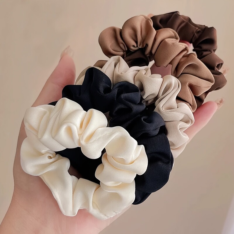 Cross-Border Popular Women's Satin-Like Scrunchie Hair Tie, Elegant Hair Rope for Women, Simple Bun Hair Accessory, Versatile Hair Ornament Cross-Border Popular Women's Satin-Like Scrunchie Hair Tie, Elegant Hair Rope for Women, Simple Bun Hair Accessory, Versatile Hair Ornament