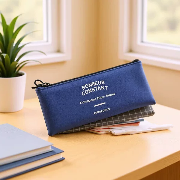 Creative Korean Stationery Simple Pencil Case for Male and Female Students Large Capacity Canvas Pencil Coin Purse Storage Makeup Bag