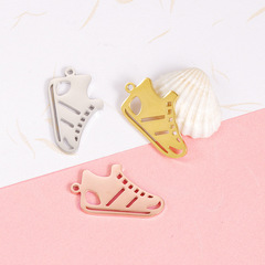 Cross-border mirror stainless steel hollow shoe shape jewelry accessories DIY sports series football shoe pendants
