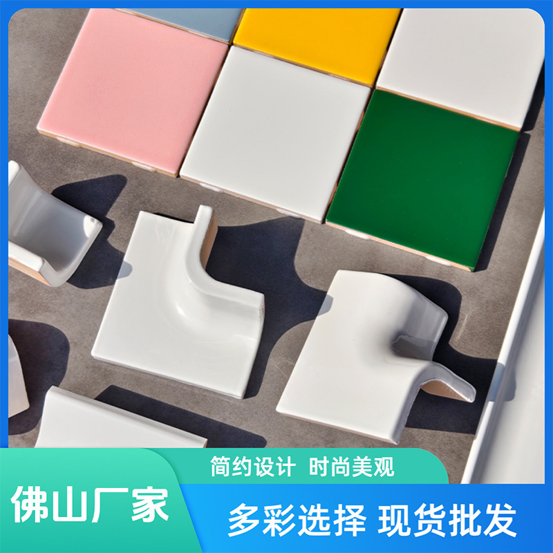 Factory direct square solid color handmade brick kitchen bathroom background beautiful arc brick yin and yang corner skirting line small white brick Factory direct square solid color handmade brick kitchen bathroom background beautiful arc brick yin and yang corner skirting line small white brick