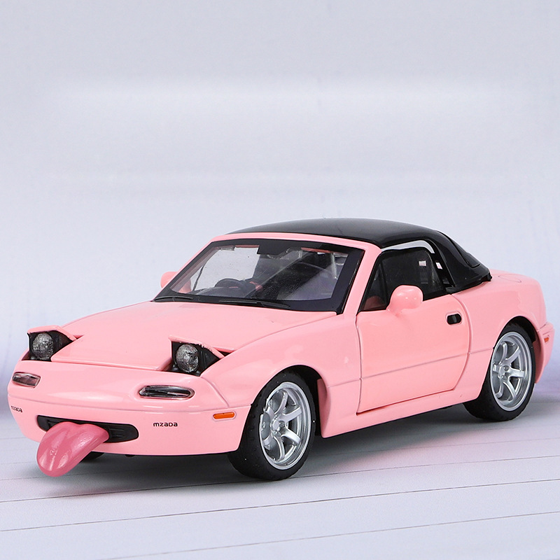 (2개) 1 | 32 MAZDA MX5 시뮬레이션 합금 사운드 및 조명 파워 자동차 모델 어린이 장난감 장식품 남성 선물