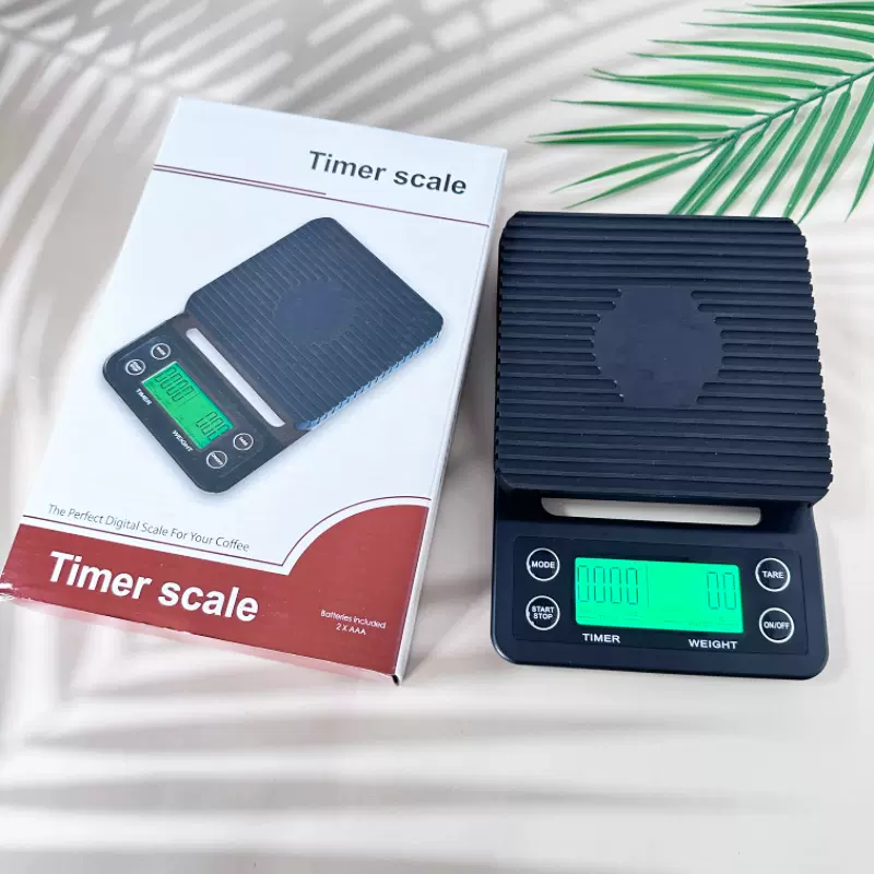 亚马逊咖啡秤3kg电子秤自动计时称充电手冲秤厨房秤计时咖啡秤