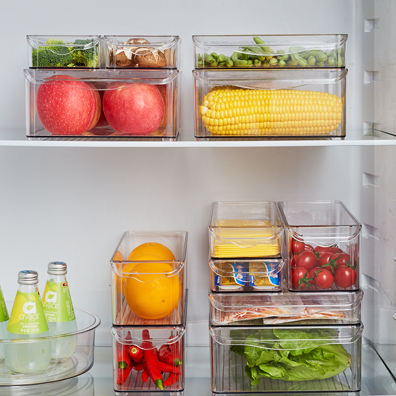 Caja de almacenamiento de refrigerador Caja de almacenamiento de refrigeración y refrigeración de cocina dividida multifuncional Caja de conservación de frutas y verduras para el hogar