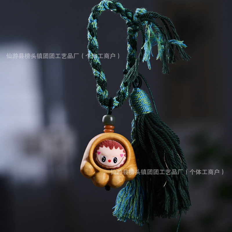 ゴールデンサンダルウッドカボチャラブブ文遊びブレスレットブレスレットファッションジュエリーアクセサリーホームオフィスデスクかわいい小さな装飾品|undefined