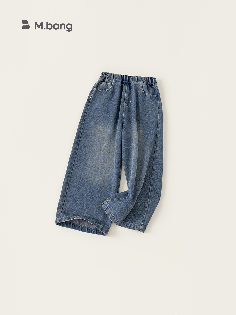 Yoobao ropa infantil de otoño pantalones para niños 2025 nuevos pantalones rectos de otoño versátiles pantalones jeans sueltos de niñas pantalones largos image 4