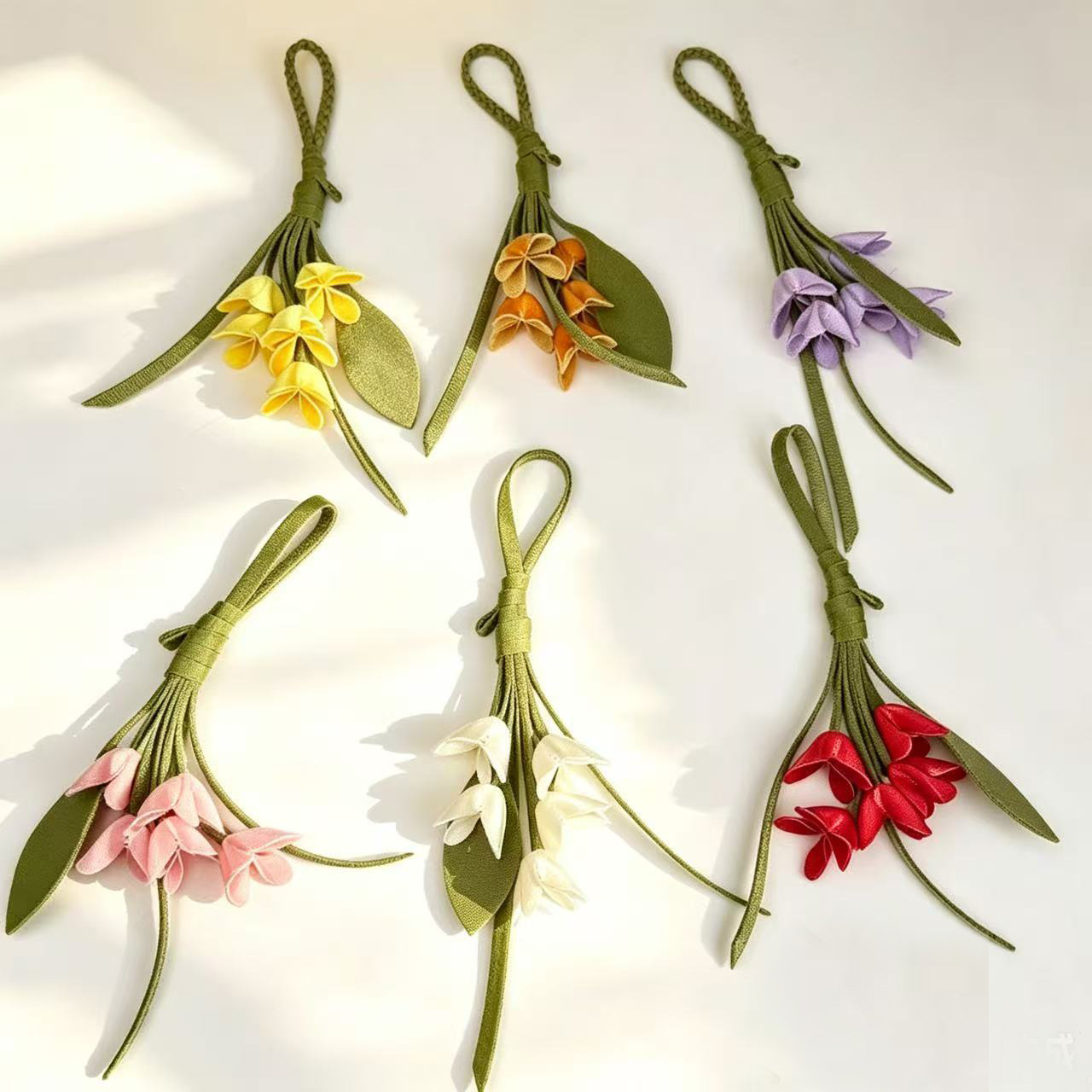 Pu Leather Imitation Golden Osmanthus Flower Bag Charm, Same Style as on Xiaohongshu, Osmanthus Keychain Pendant, Can Be Printed with Logo, Wholesale