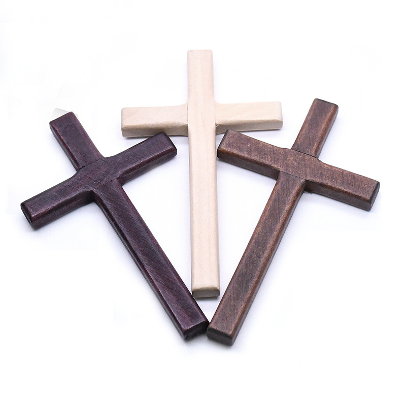 Cross-Border E-Commerce 12*7cm Pure Handmade Wooden Cross Hand-Held Cross Gift Gift Solid Wood