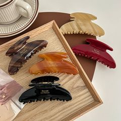 春夏茶色系 ~ ins博主モデルクリップ大ヘアクリップ後頭部酢酸サメクリップ髪飾り