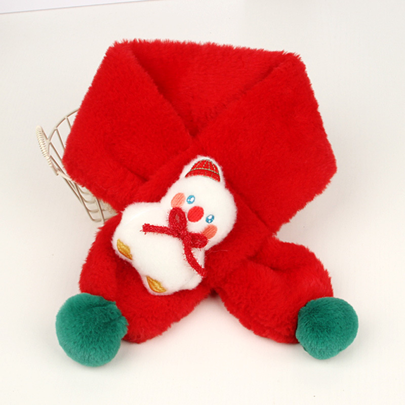 Bufanda infantil de felpa imitación piel de conejo cálida otoño invierno Navidad bebés y niños