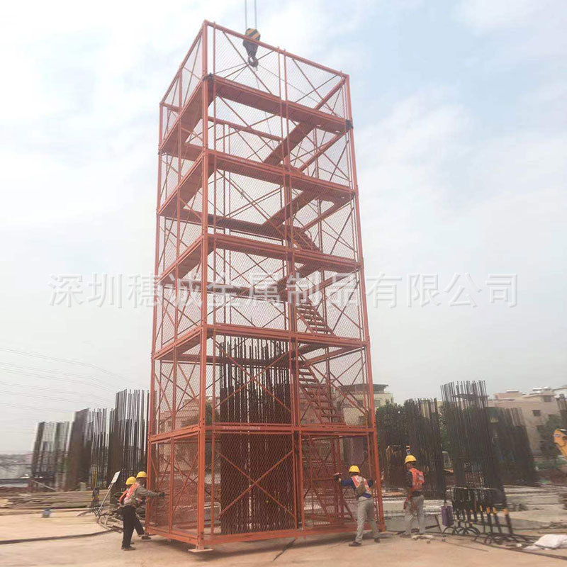 深圳厂家供应安全梯笼75型基坑桥墩爬梯笼盖梁平台防护安全通道