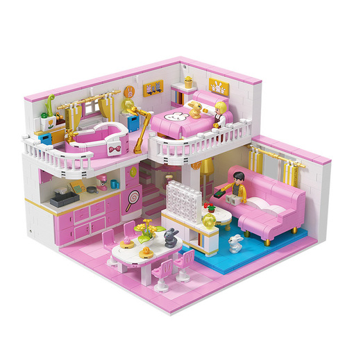 Mini Block Small House Zhegao DZ6103 Home Apartment Model Decorative Ornament Small Particle Castle Building Toy