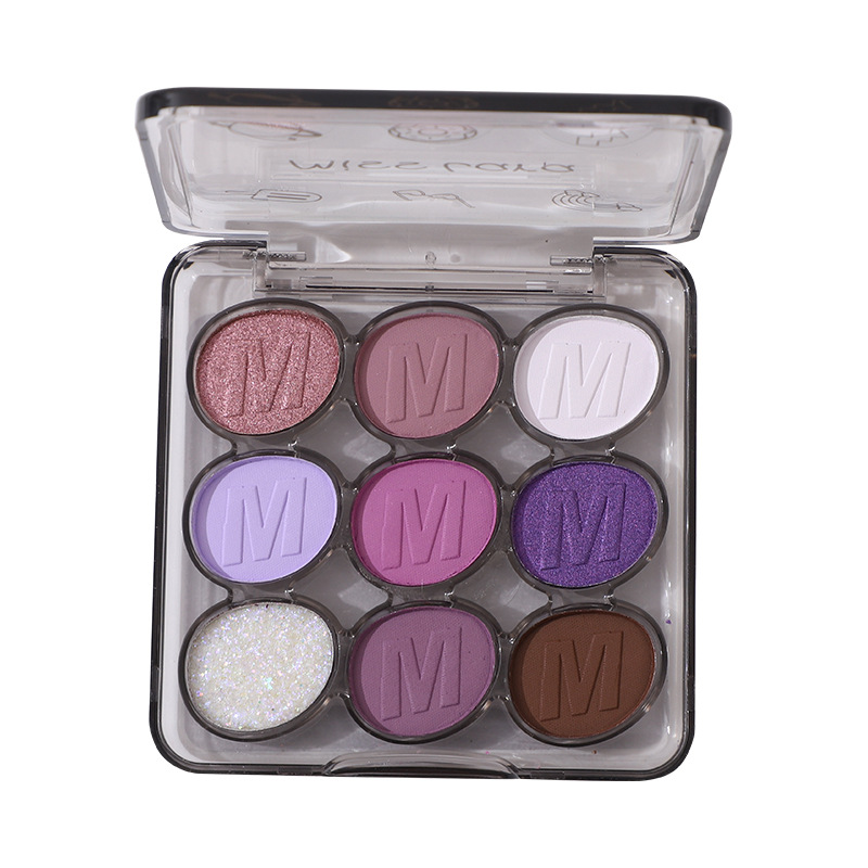 Makeup MissLara nine-color eyeshadow plate matte pearlescent eyeshadow long-lasting color rendering non-flying powder smoky makeup European and American style
