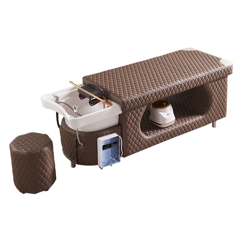 Masaje cabeza terapia cama peluquería especial peluquería salón de belleza calentador de agua temperatura constante circulación de agua fumigación tailandés cama de champú