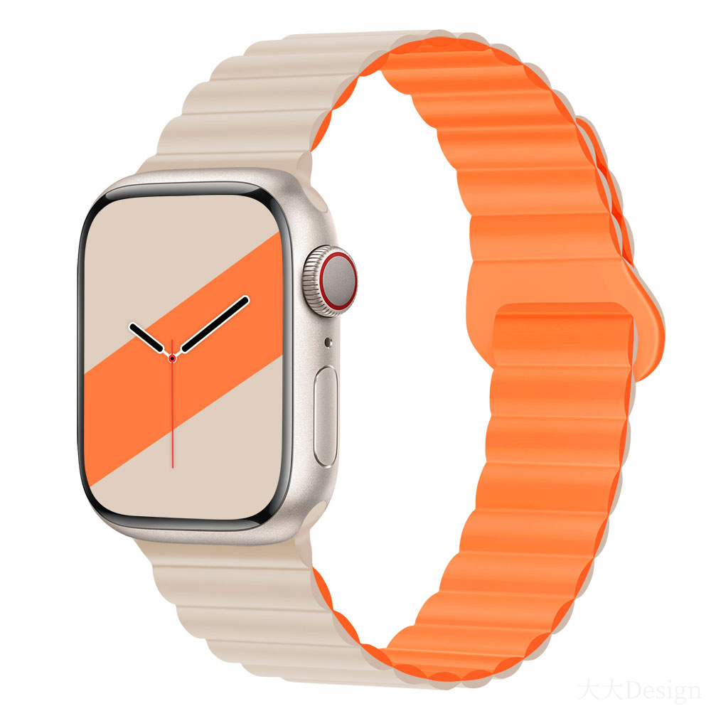 適用iwatchs9ultra1-8世代リンゴ時計バンド磁気吸引時計バンド運動シリコンリンゴ時計バンド