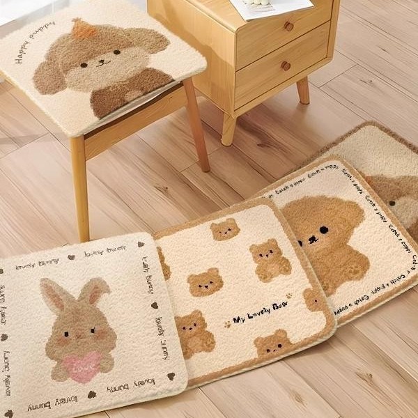 卡通办公室久坐凳子垫可爱易打理仿羊绒防滑坐垫椅子垫工厂批发