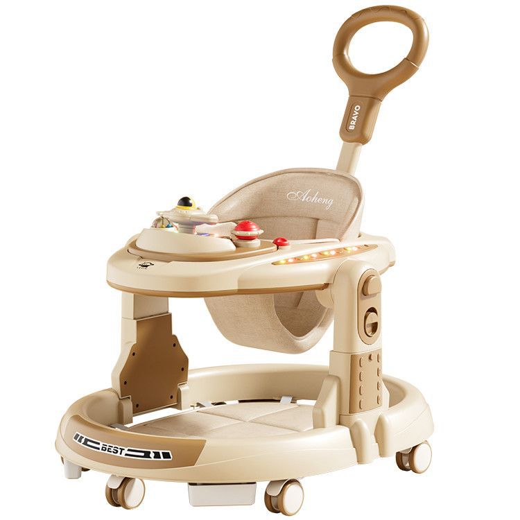 Caminante anti-vuelco bebé empuje manual tres en uno bebé niño caminar multifuncional