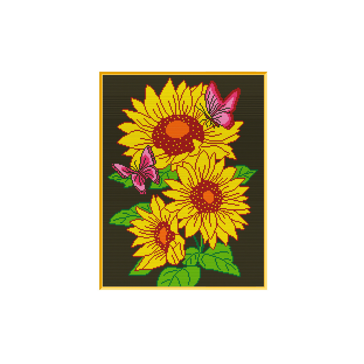 Mona Lisa mariposa real girasol nuevo girasol mano de bordado cruzado pinturas decorativas de vestíbulo de la sala de estar image 5
