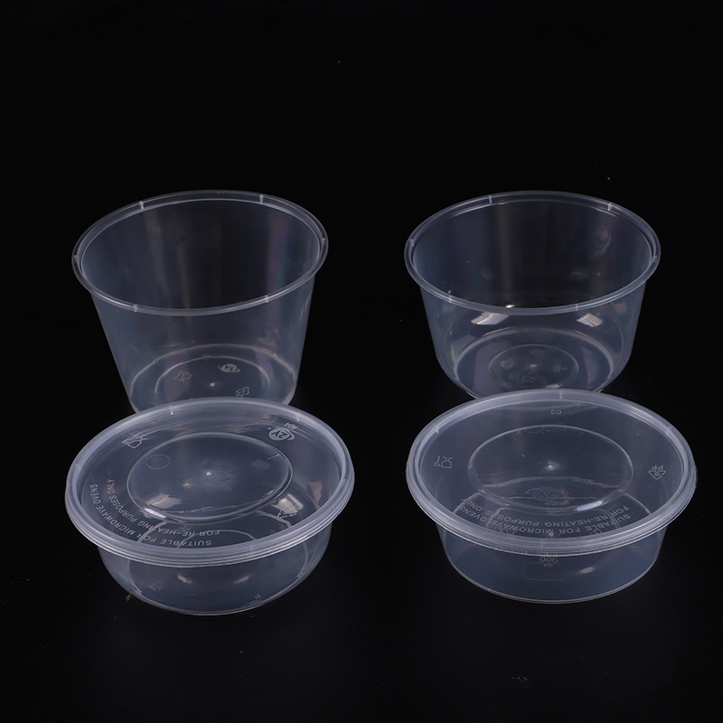 使い捨てのプラスチックの透明な弁当箱の丸い碗の四角い箱の丸いたらいの外で軽食の包装箱のメーカーの現物は供給します。|undefined
