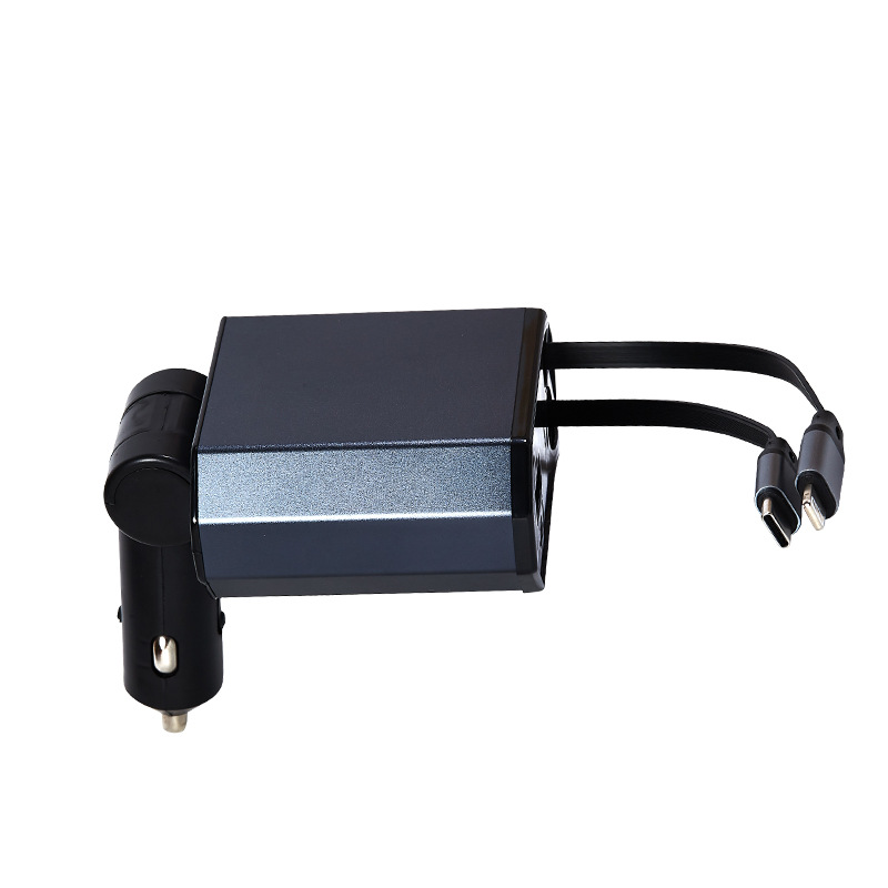 Nuevo cargador de automóviles 120W súper rápido cable telescópico 4 en 1 adaptador USB cargador de teléfonos móviles