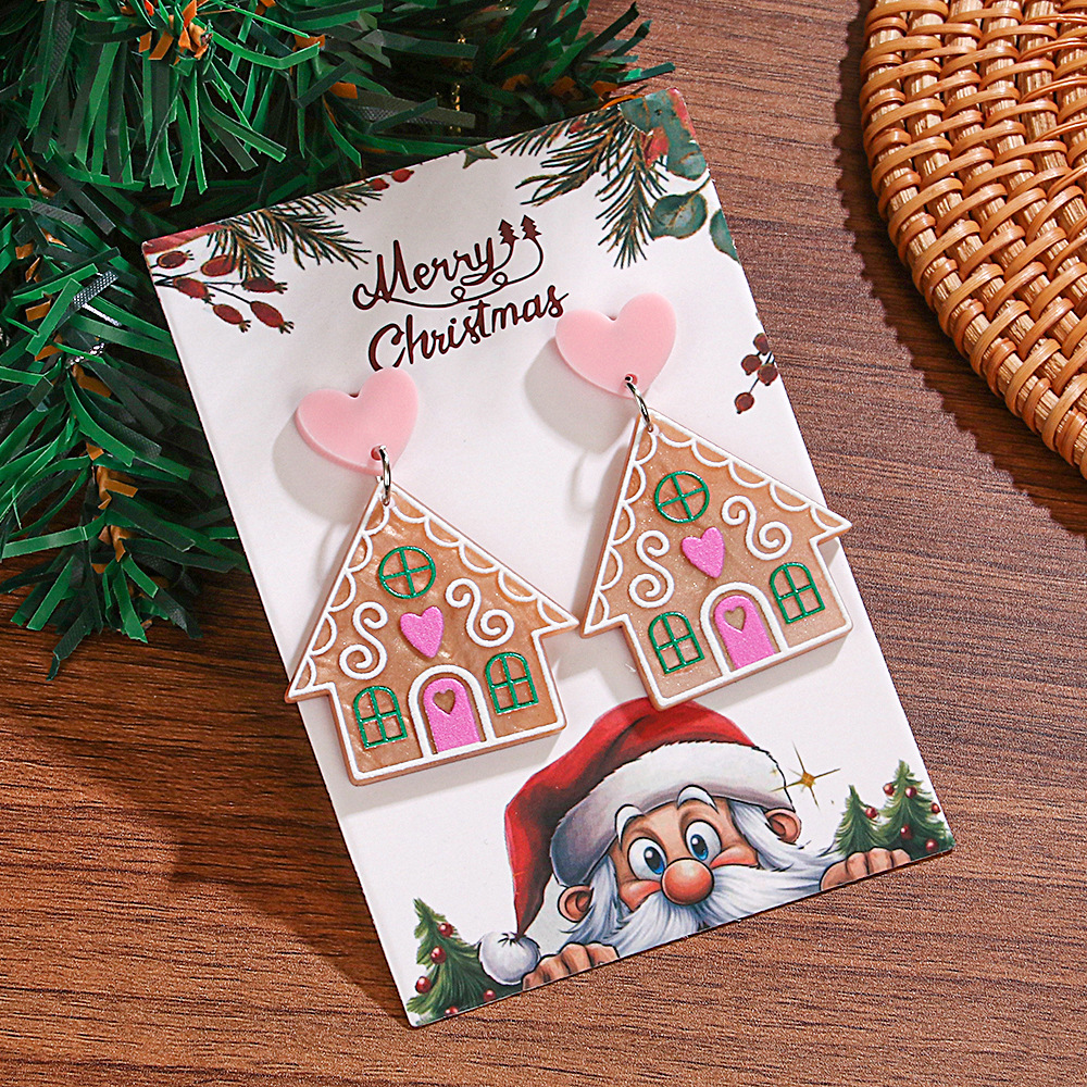 Holiday, Daily Occasion Arylic Material 1 Pair Cute Heart Shape Arylic Drop Earrings