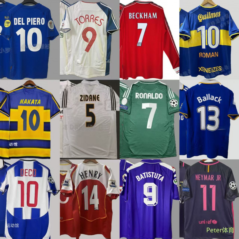 Retro Santos Neymardini Boca, Cagliari Drogba, Joe Beckham, Nesta jersey