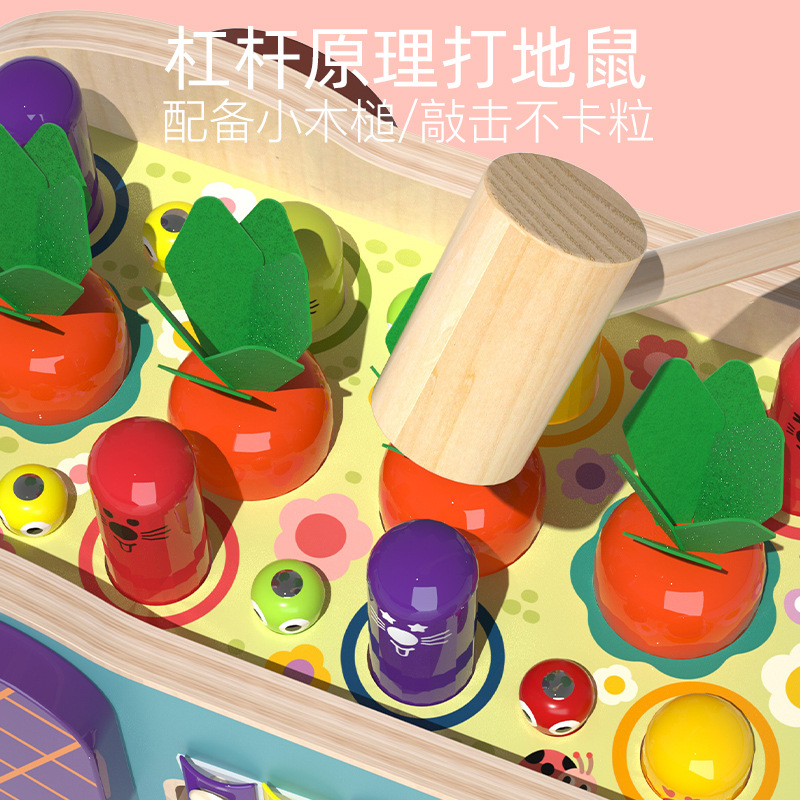 Juguetes multifuncionales para niños elefantes tocando piano arrastrando martillo golpeando pareja de juguetes de madera interactivos padres e hijos