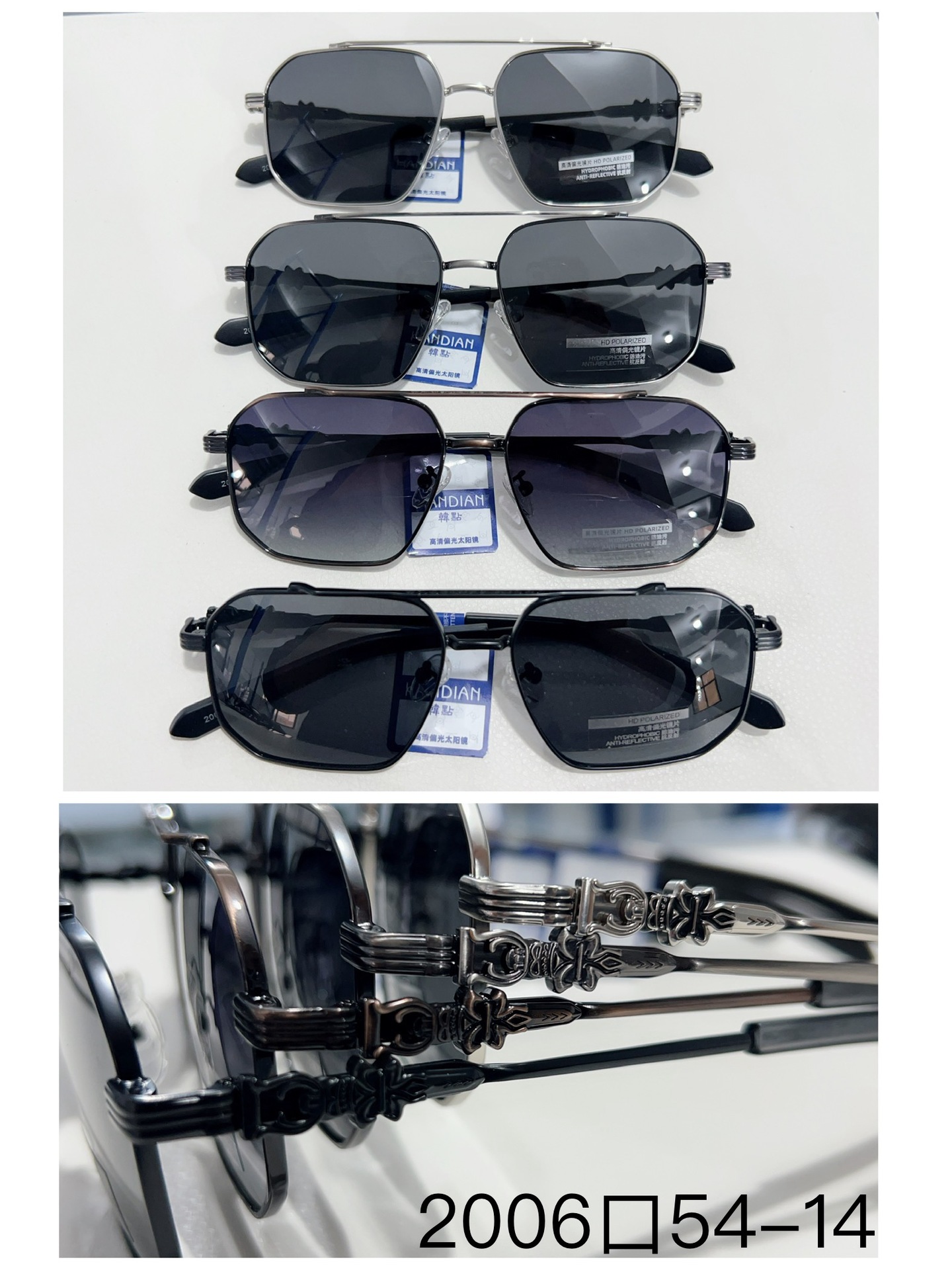 Premium! Men's TAC thickened polarized anti-UV kick-off sunglasses equipped with prescription lenses and fine engraved combination leg sunglasses