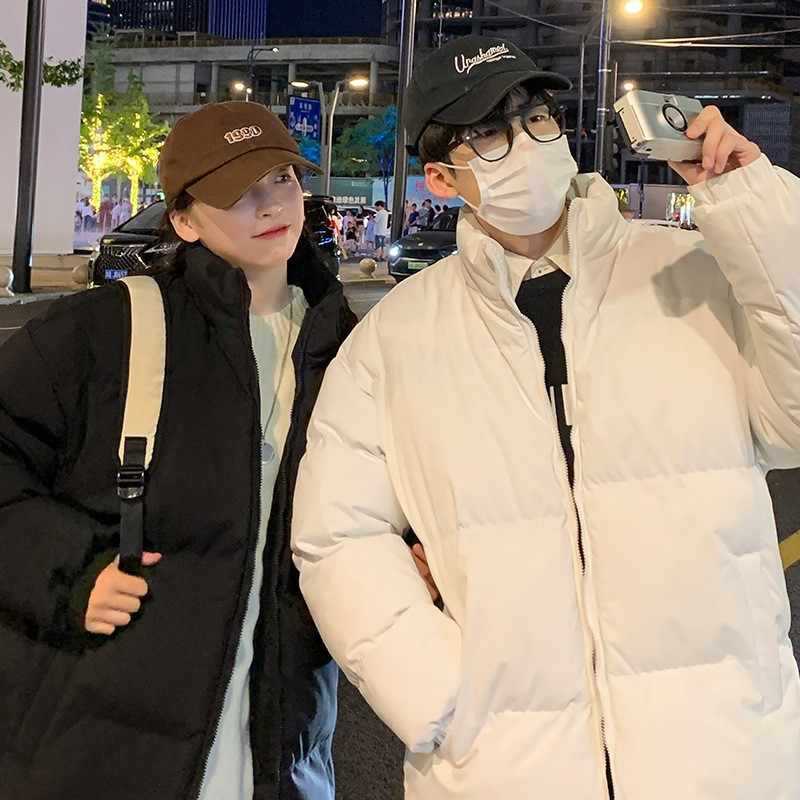 Factory Cross-Border Men's down Cotton Coat Plus Size Women's Puffer Jacket Couple's Cotton Coat with Fleece Thickened for Winter Green