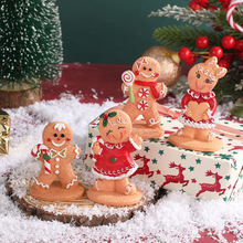 圣诞欧美卡通姜饼人摆件圣诞橱窗装饰摆件儿童节日礼品树脂工艺品