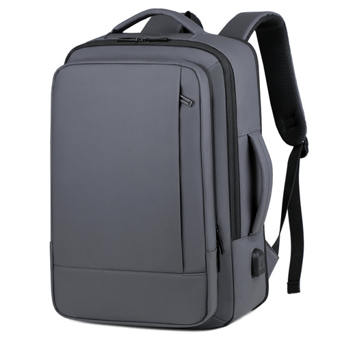 Cross-border exclusive waterproof fabric laptop backpack with expandable capacity, factory printed LOGO
