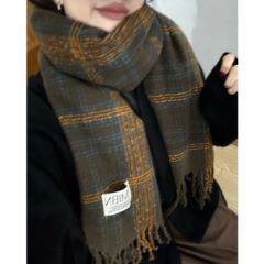 围巾冬季女秋冬韩系氛围感英伦风围巾跨境高级感百搭保暖围脖批发