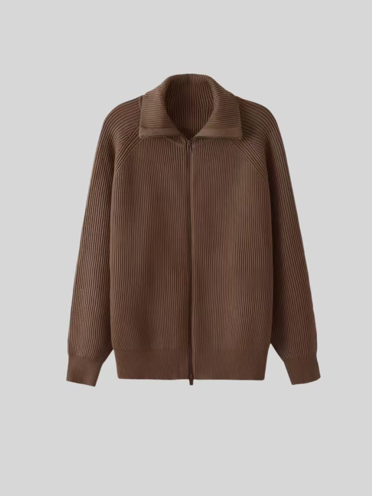 Comercio exterior pesado 500G chaqueta con cremallera de punto gruesa calentamiento anti-bolas jersey de punto cardigan casual ligero maduro hombre