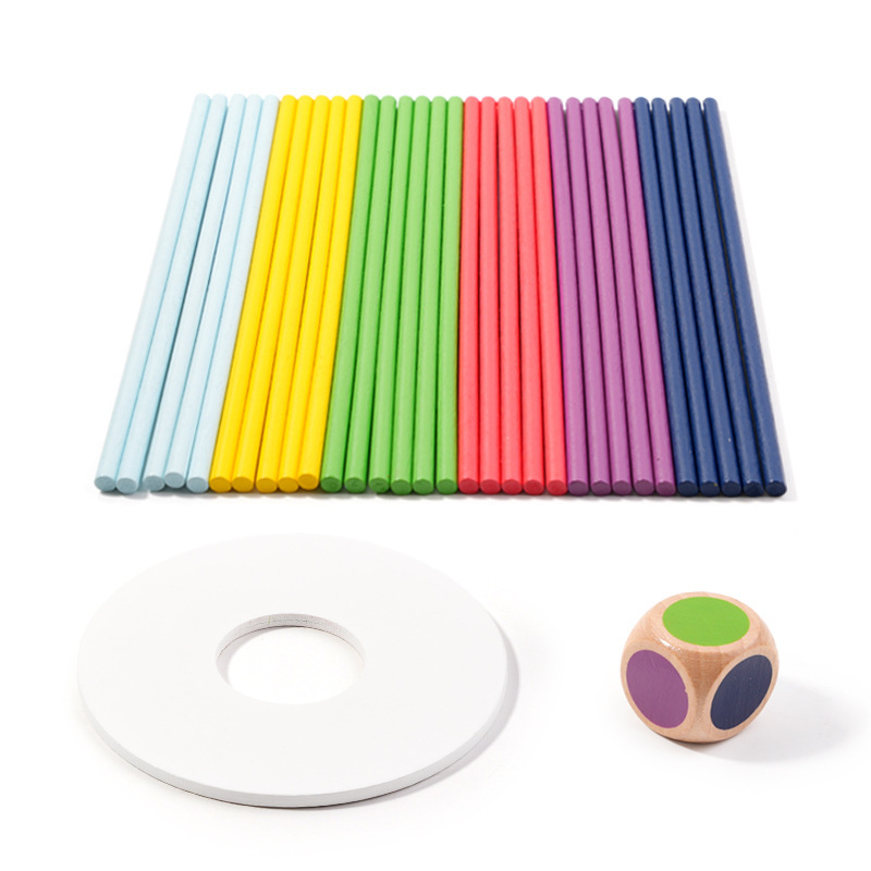 Plug stick inteligencia desarrollo color sensorial enseñanza ayudas niños bebé Montessori color sensorial madera plug-in anillo juguetes creativos