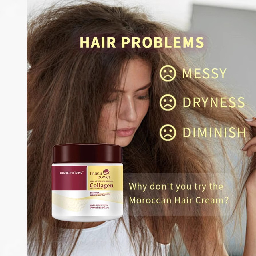 Mascarilla para el cabello de colágeno de venta caliente transfronteriza para nutrir y cuidar el cabello, reparar profundamente el cabello, mejorar el frizz y la suavidad