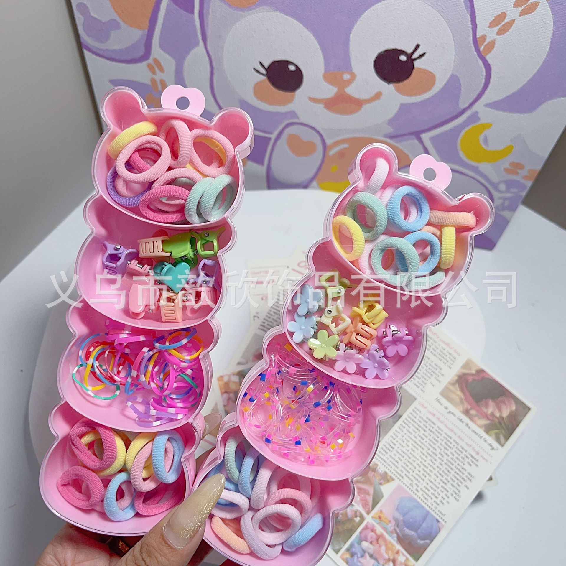 Accesorios para el cabello para niños, ligas para el cabello de colores vibrantes y alta elasticidad, juego de pinzas para el cabello, ligas para el cabello que no dañan el cabello, ligas para el cabello para niñas pequeñas.