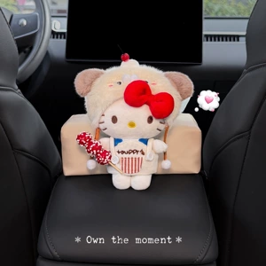 2026 Kitty Car Tissue Box, Car Armrest Box Tissue Bag, Seat-mounted Car Tissue Bag, Cute for Women