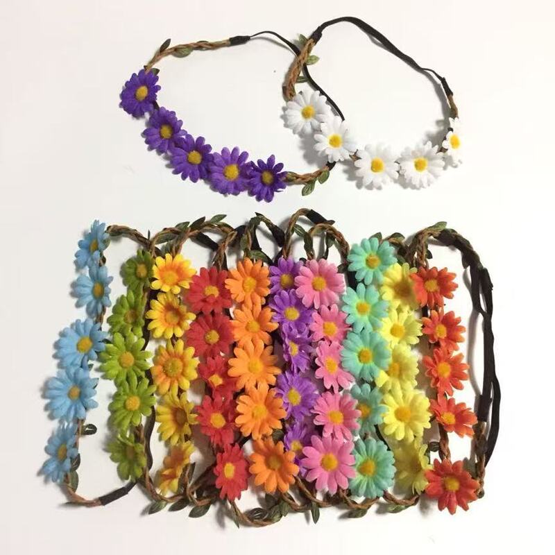 Amazon Chrysanthemum Headband Sunflower Wreath 5 Flower Buds Bridal Hair Accessories Beach Travel Headband Cross-Border Direct Shipping Amazon Chrysanthemum Headband Sunflower Wreath 5 Flower Buds Bridal Hair Accessories Beach Travel Headband Cross-Border Direct Shipping