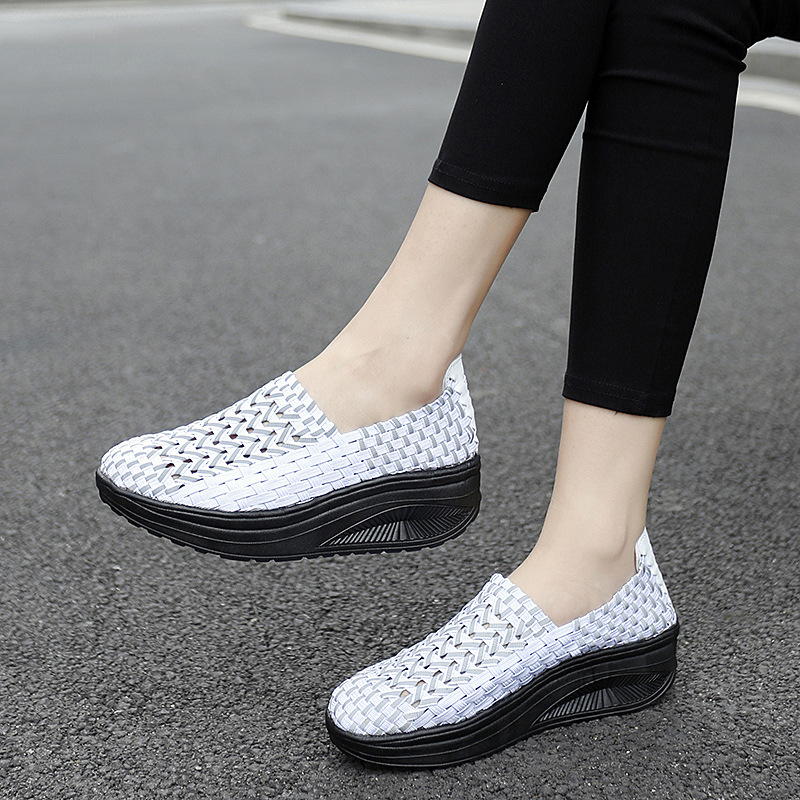 Fluorescence woven fashionable trend slip-ons platform