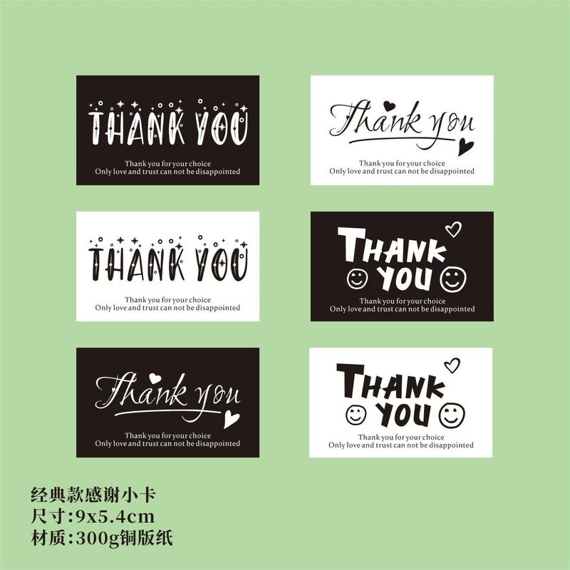 DIY hand-painted wind thank you small card making English after-sales service card bouquet cake gift decoration card making